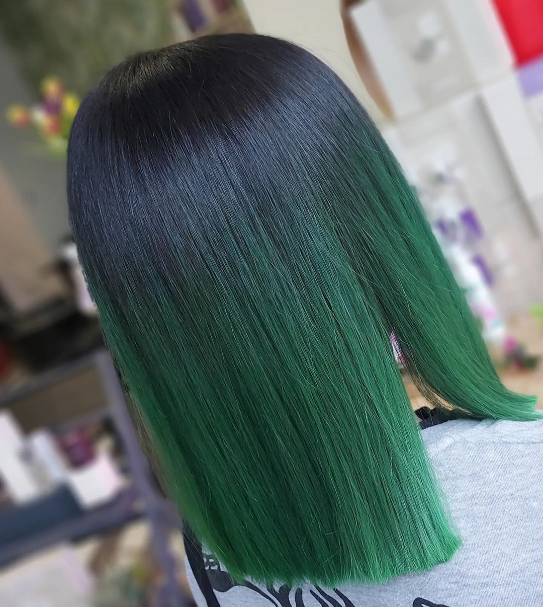 pelo ombre verde