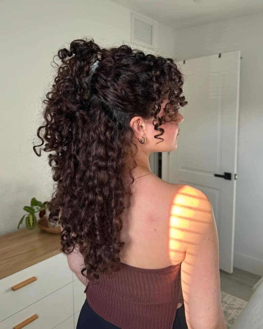 half-up curly hairstyle