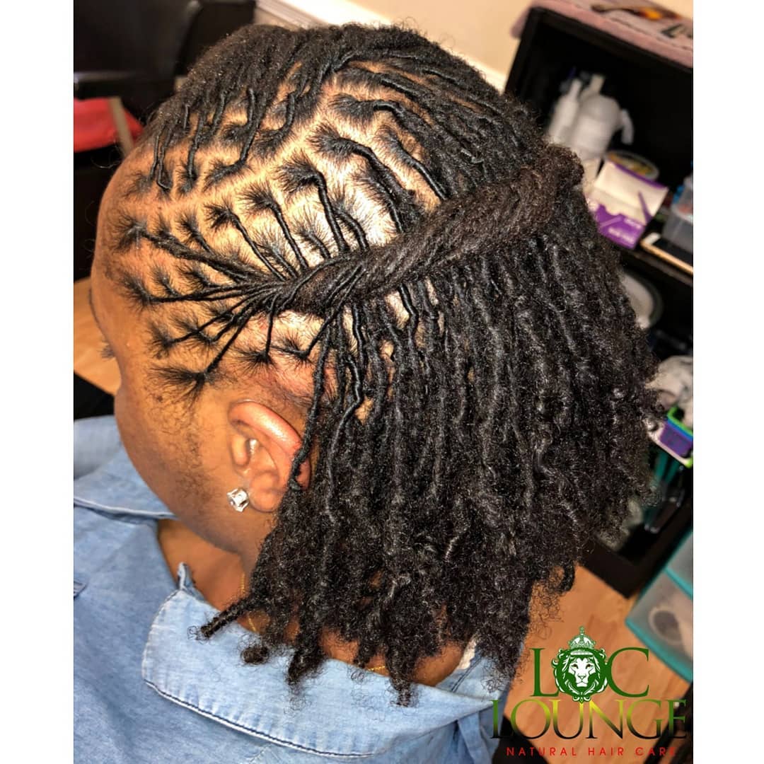 half-up flat twist loc style