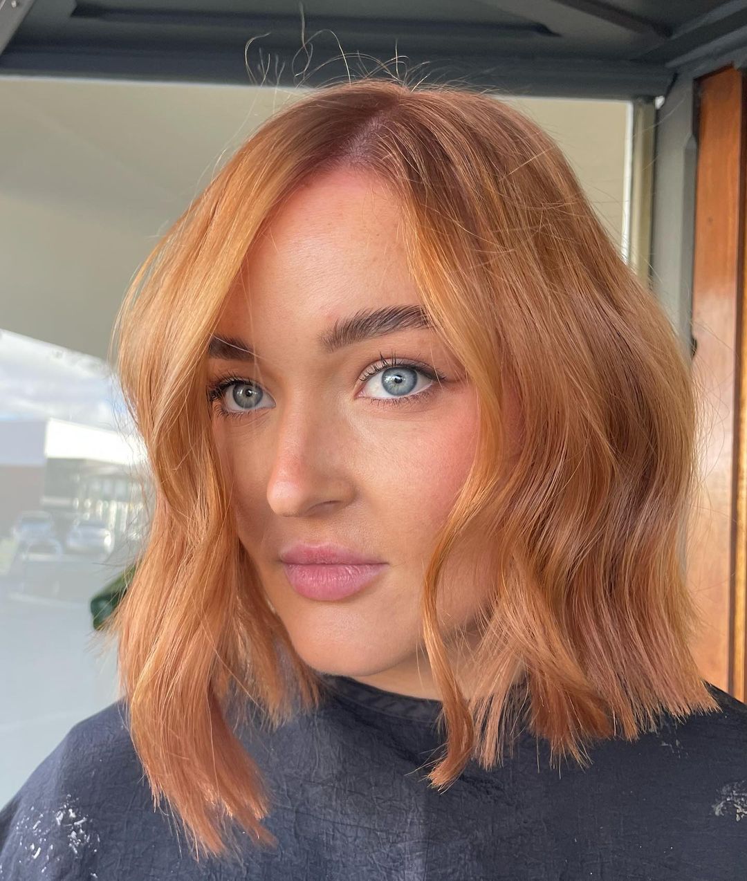 honey copper bob blunt cut