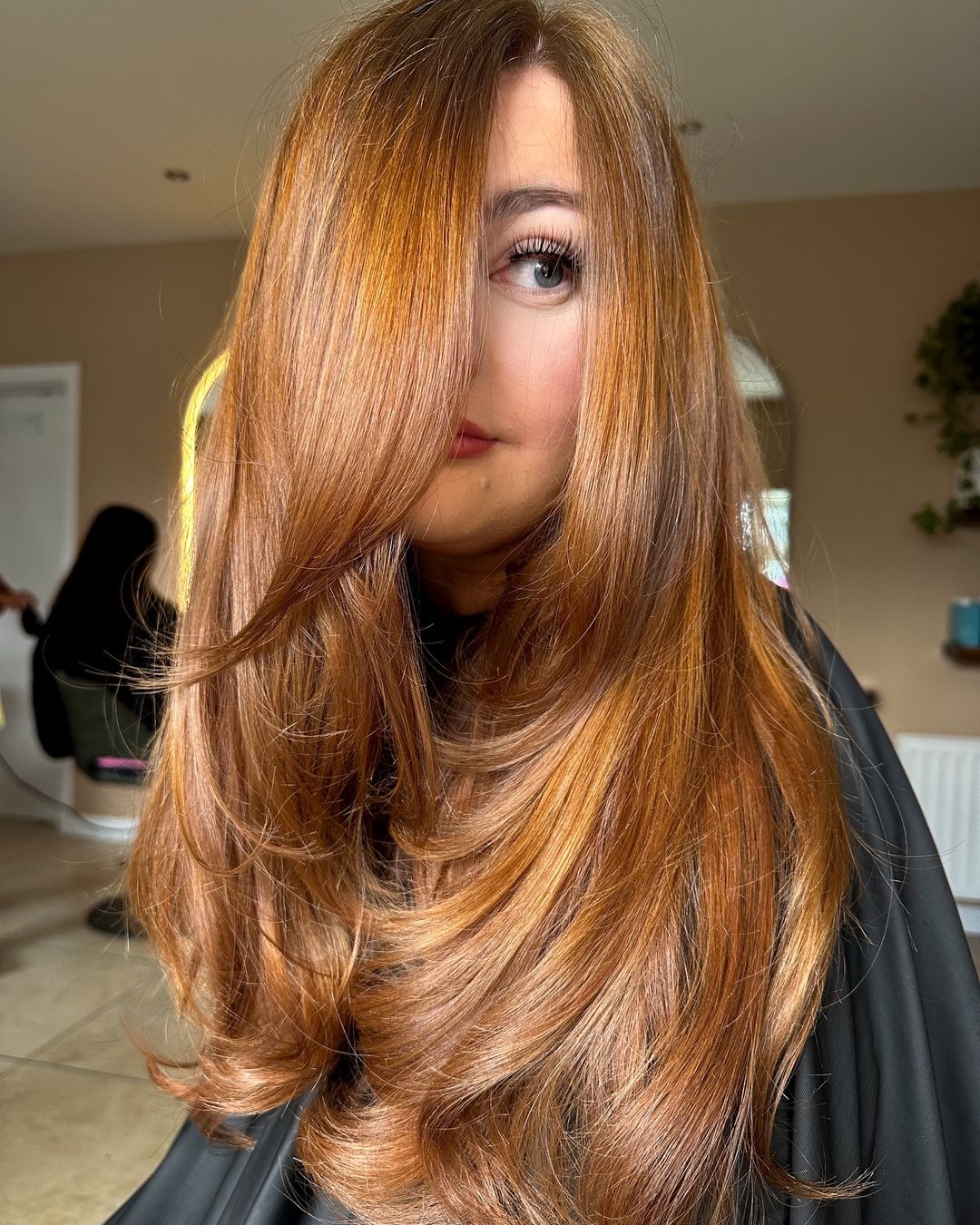 honey copper on straight hair