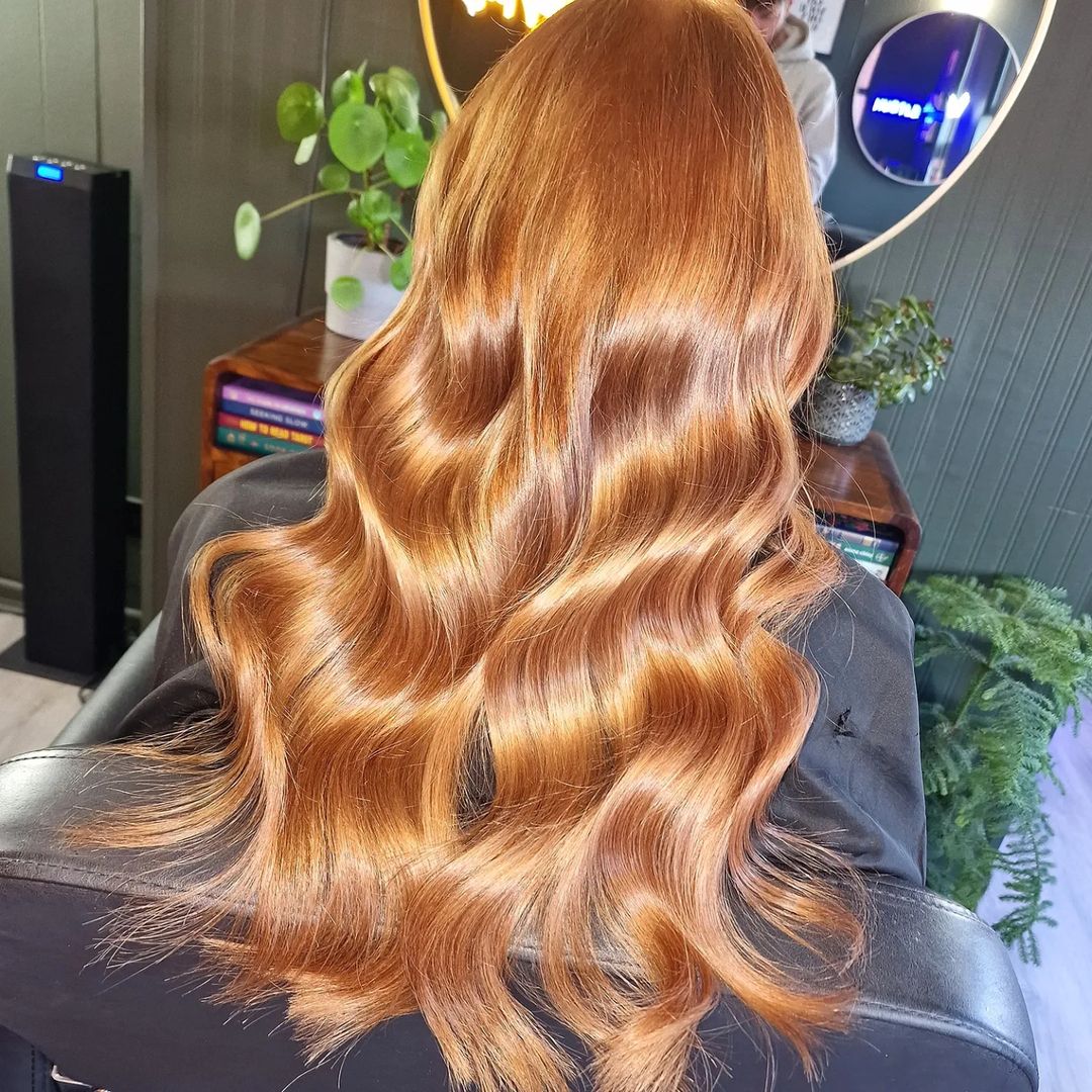 licht kastanjebruin goudblond glam waves