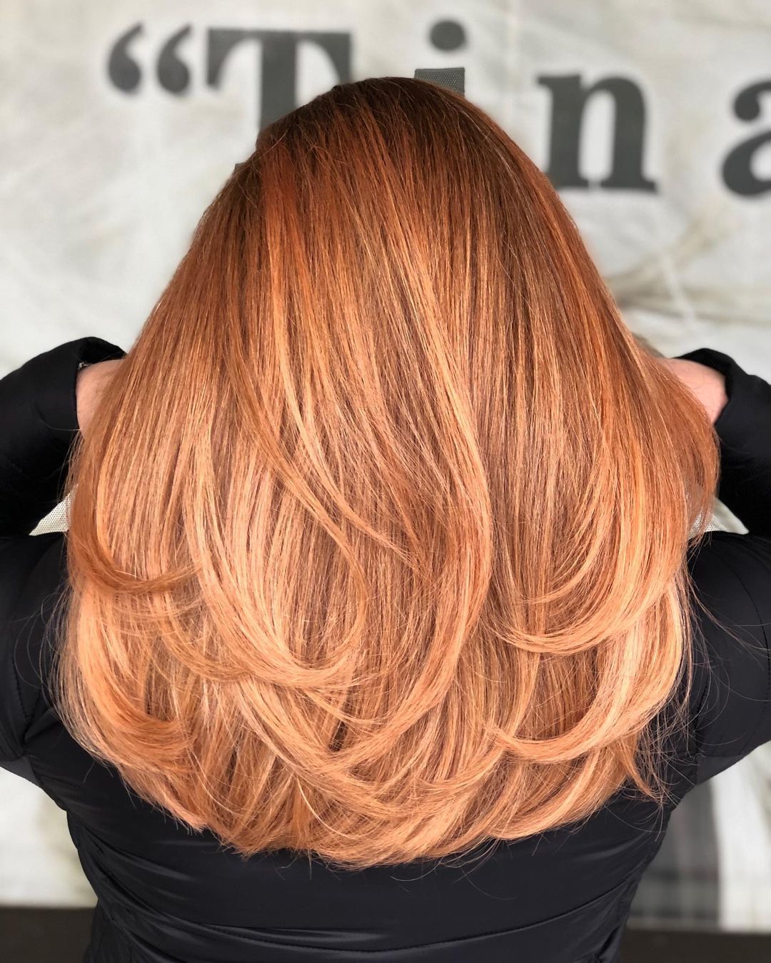 balayage cuivre clair