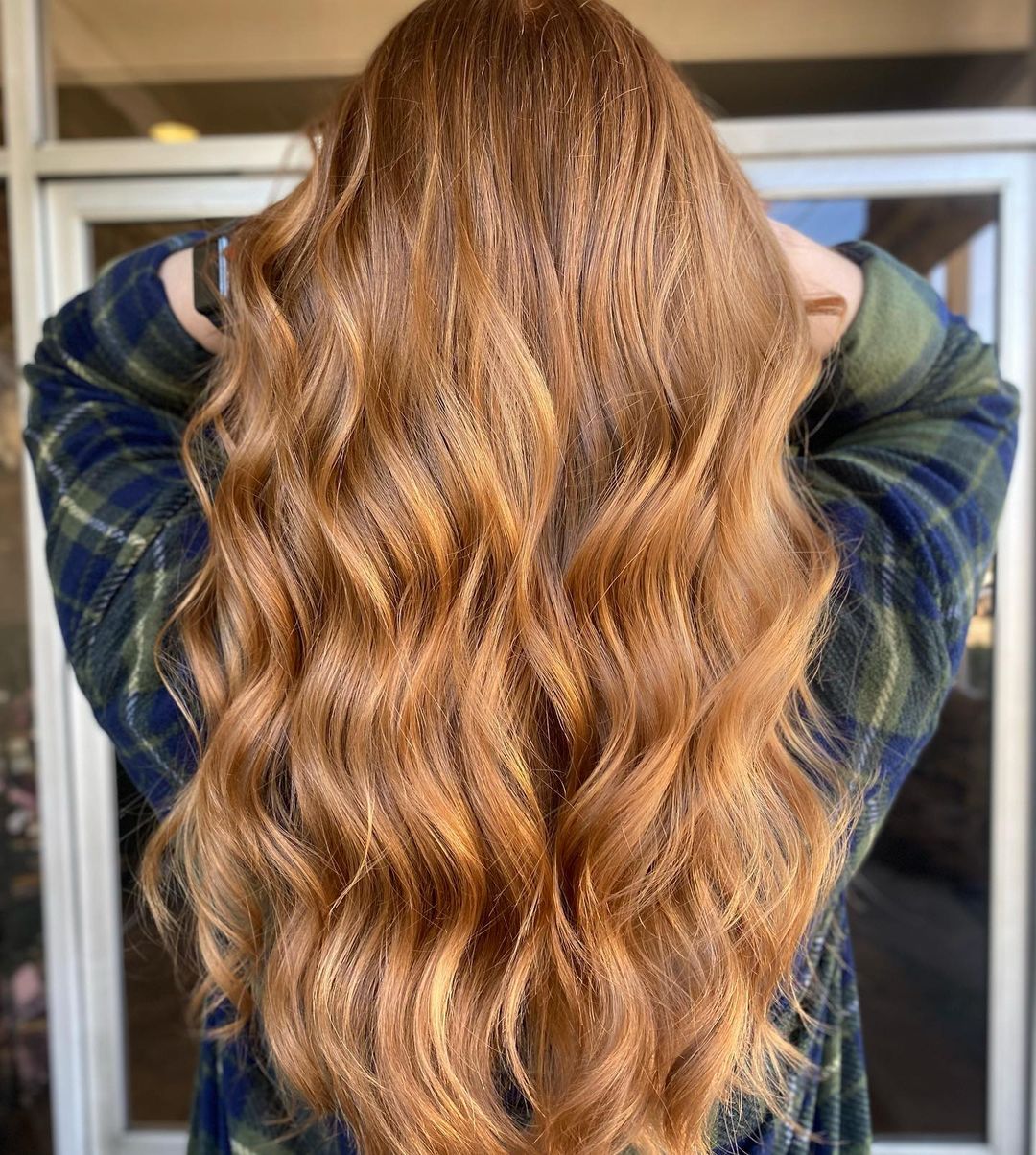 light copper golden blonde waves