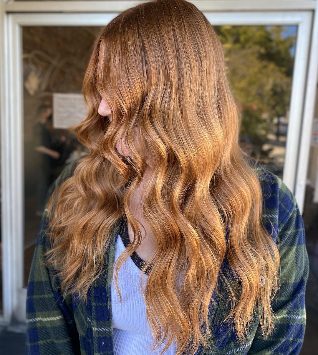 light copper golden blonde waves