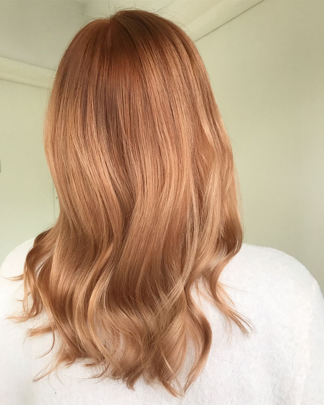 light copper lengths with auburn roots