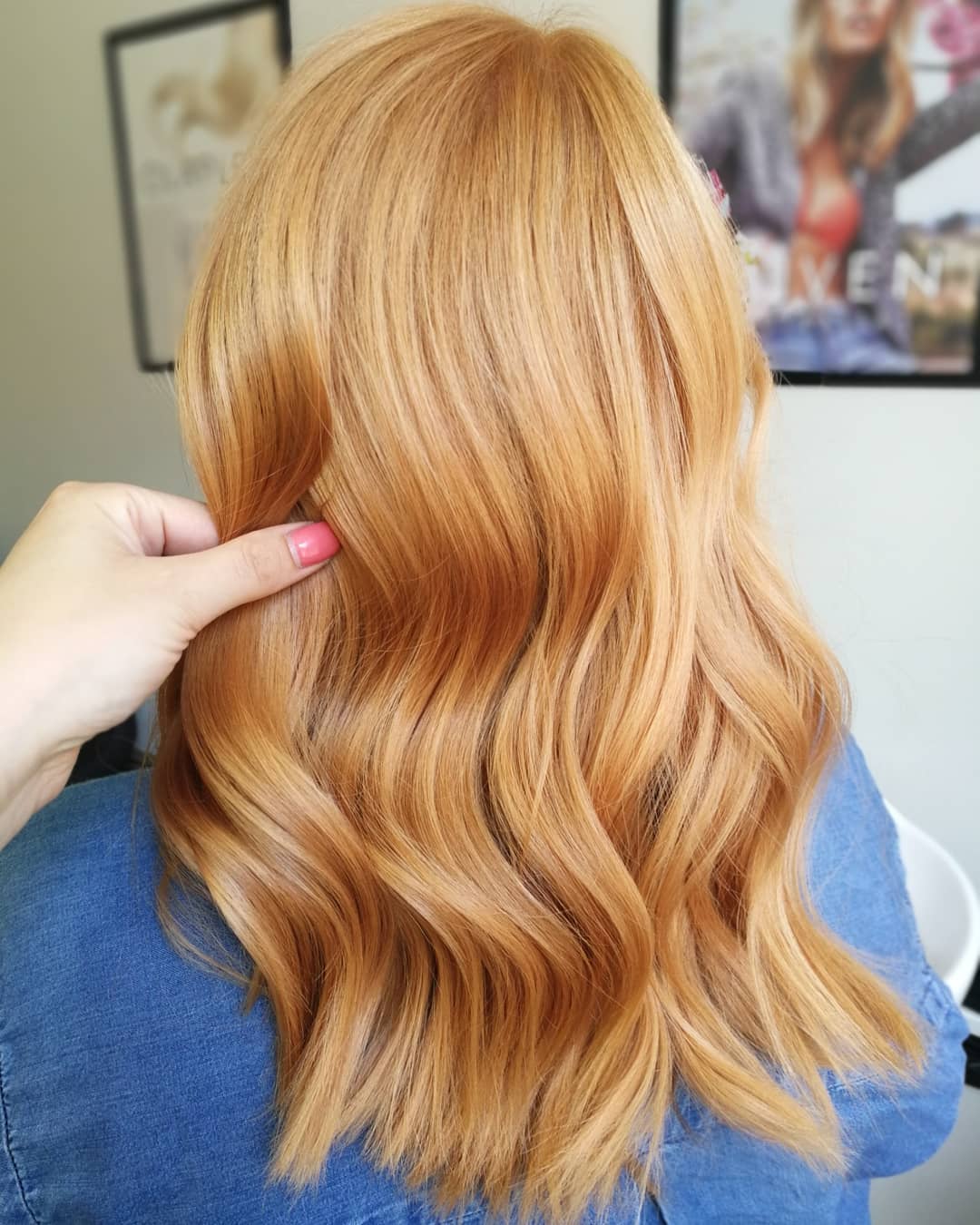 light copper orange loose waves