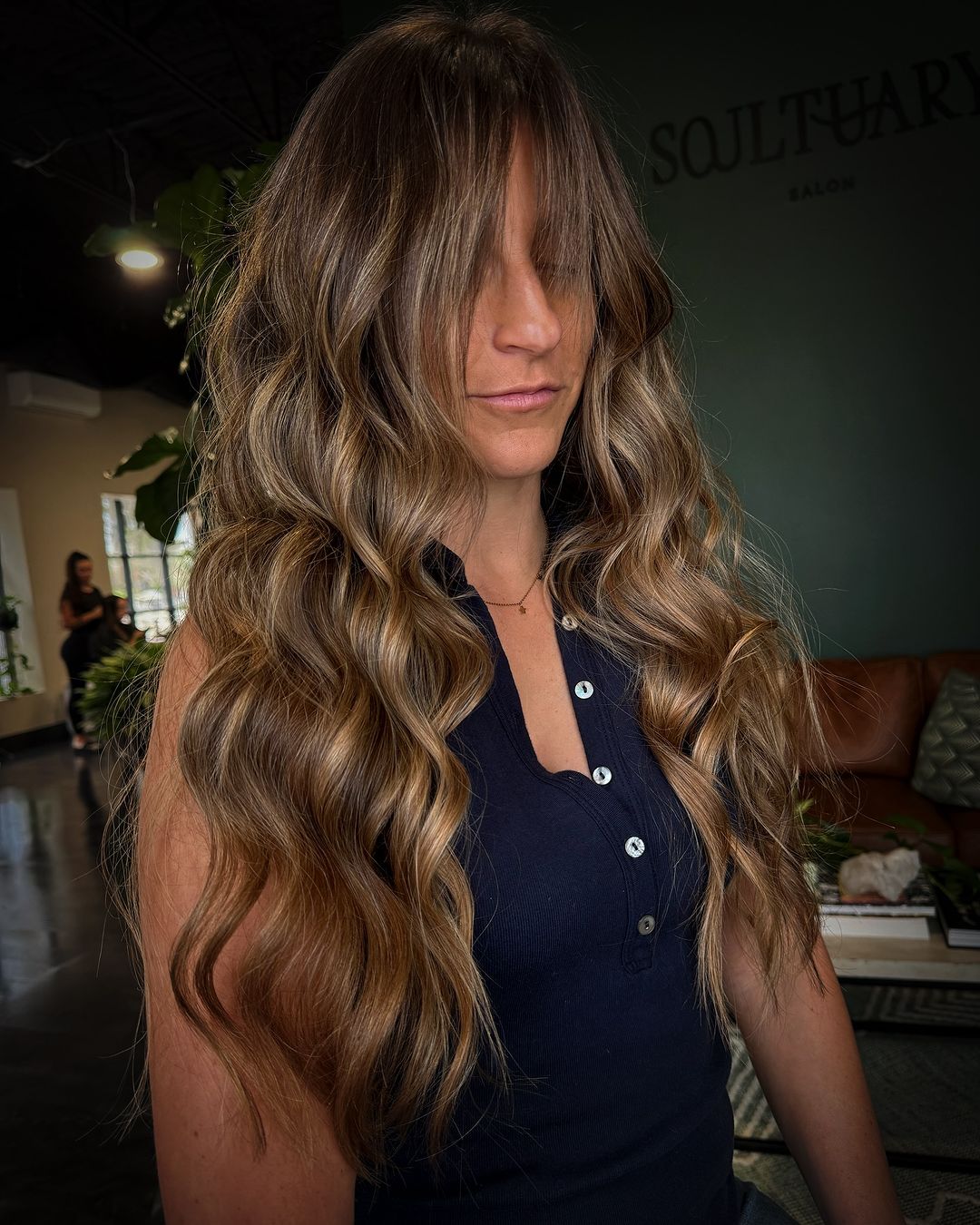 balayage brun habité