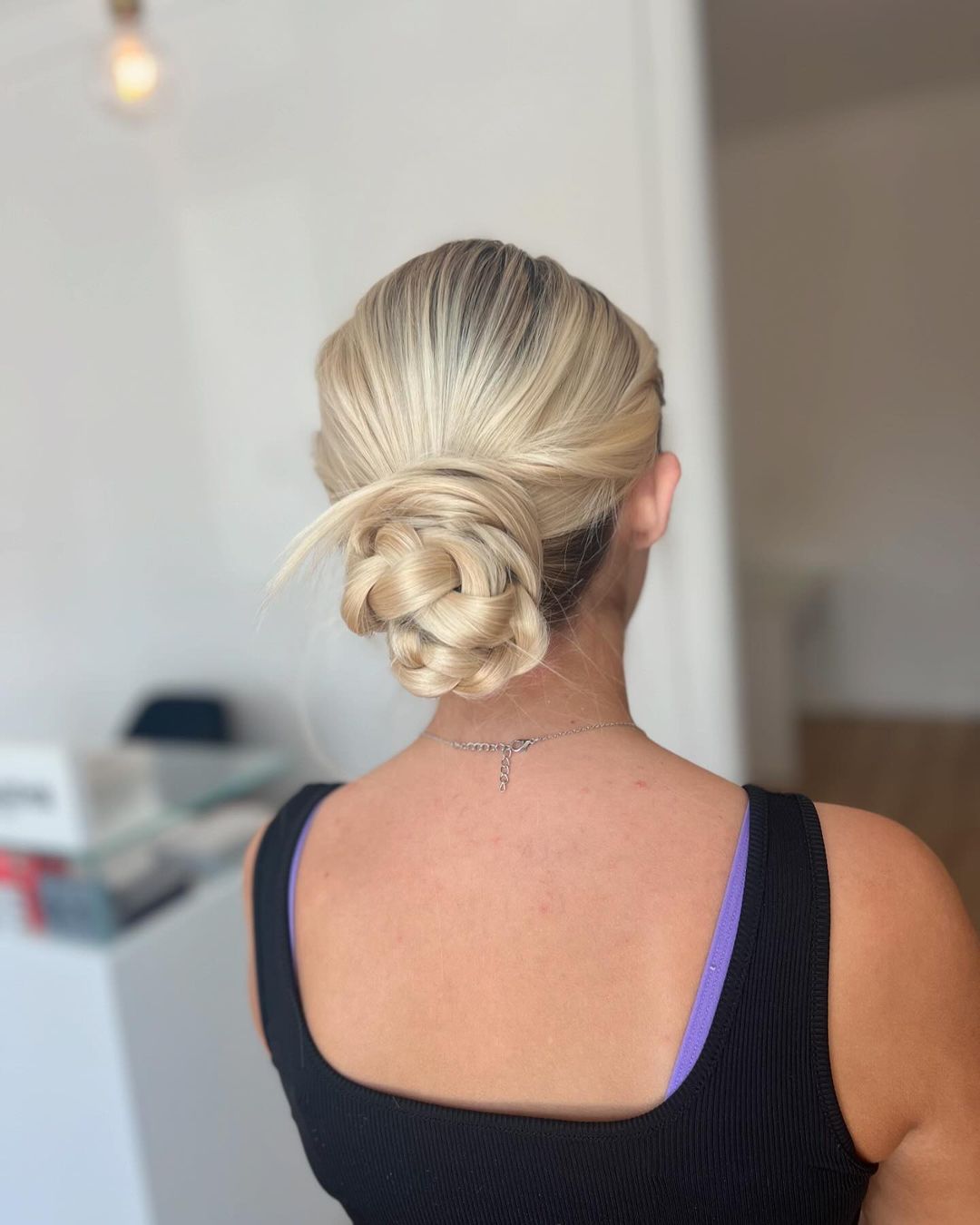 chignon basso a treccia