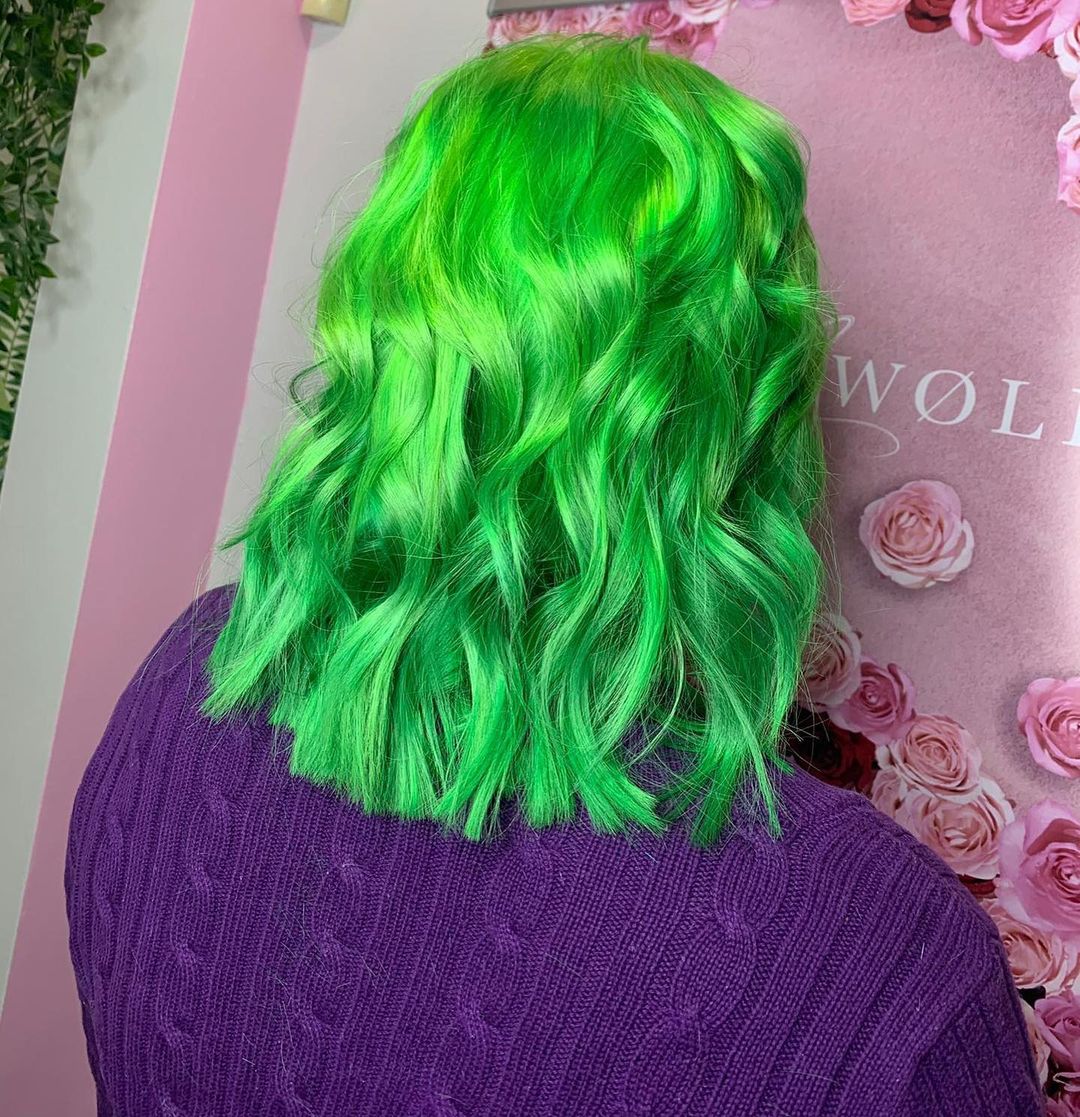 cheveux vert fluo