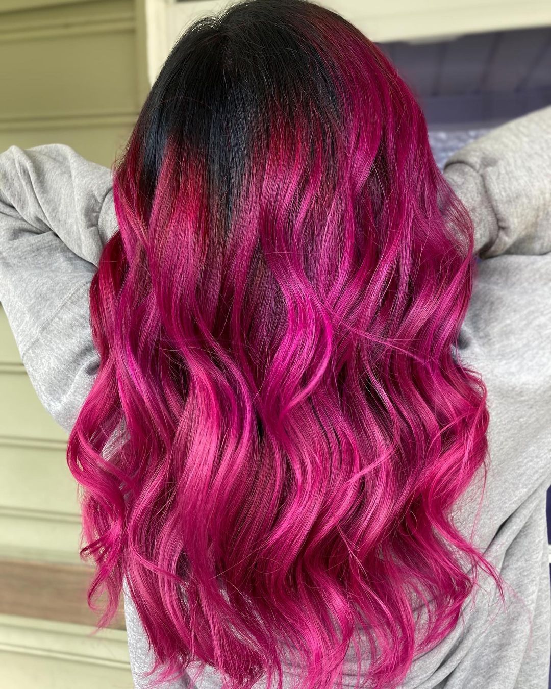 neon raspberry hair color