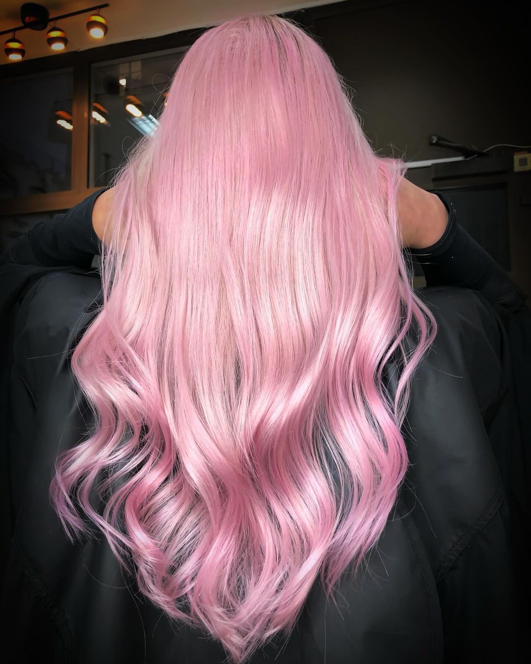 pastel pink bubblegum soft waves