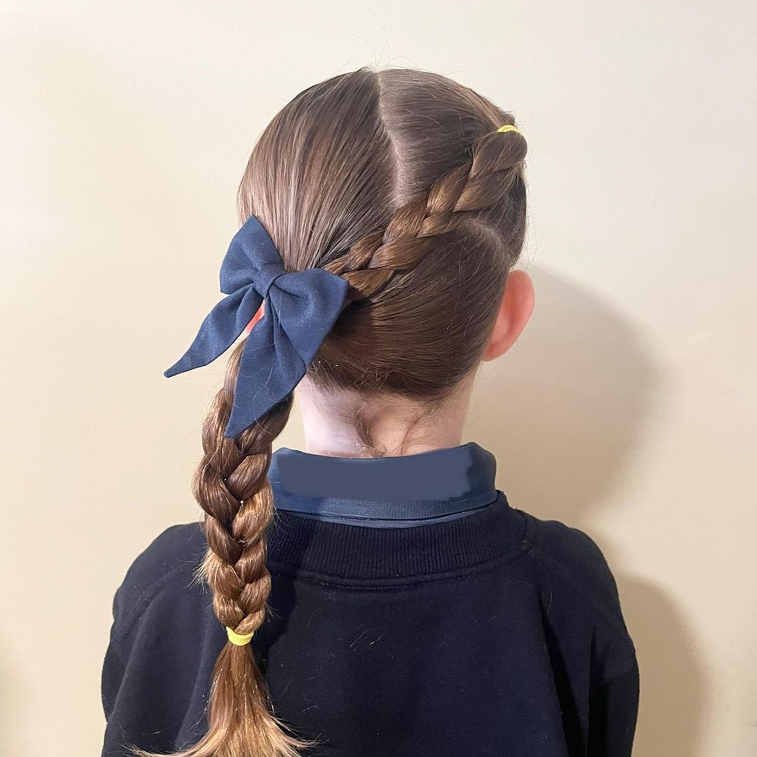 side ponytail with a plait