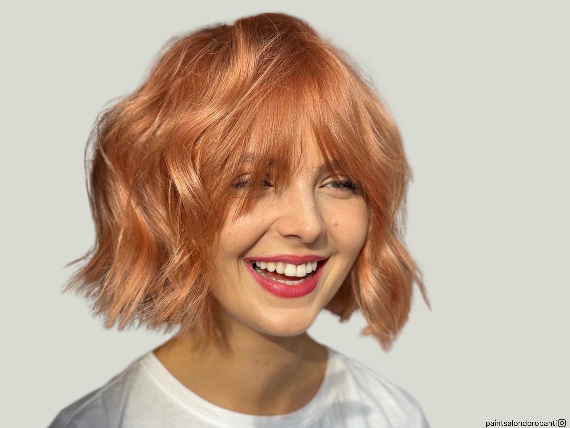 strawberry blonde bob