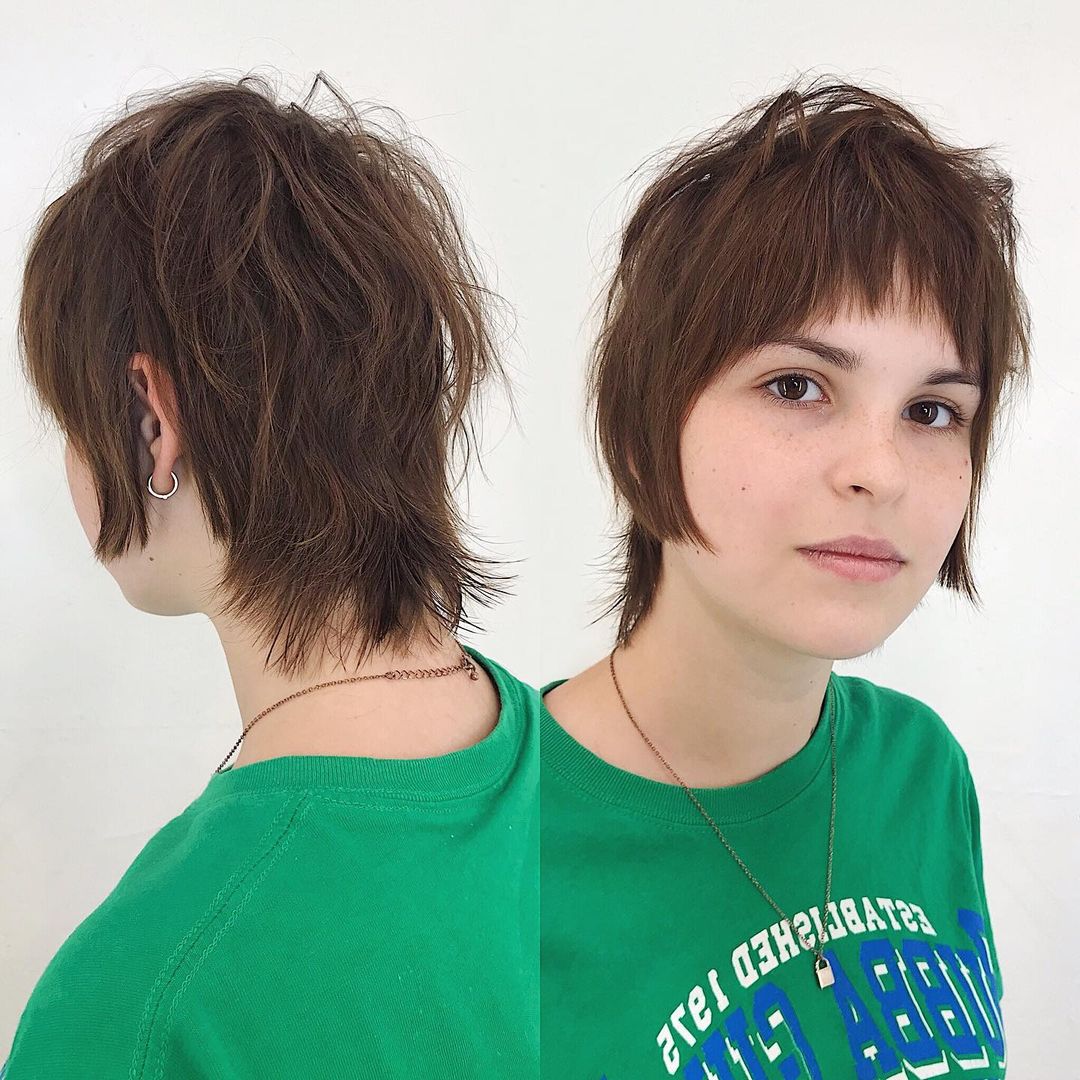 textured bullet bob with bangs