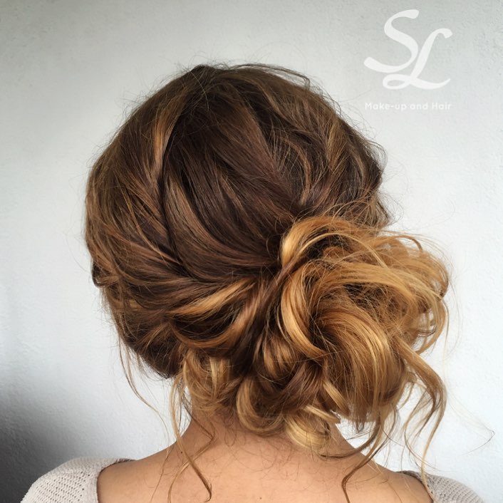 twisted wavy updo