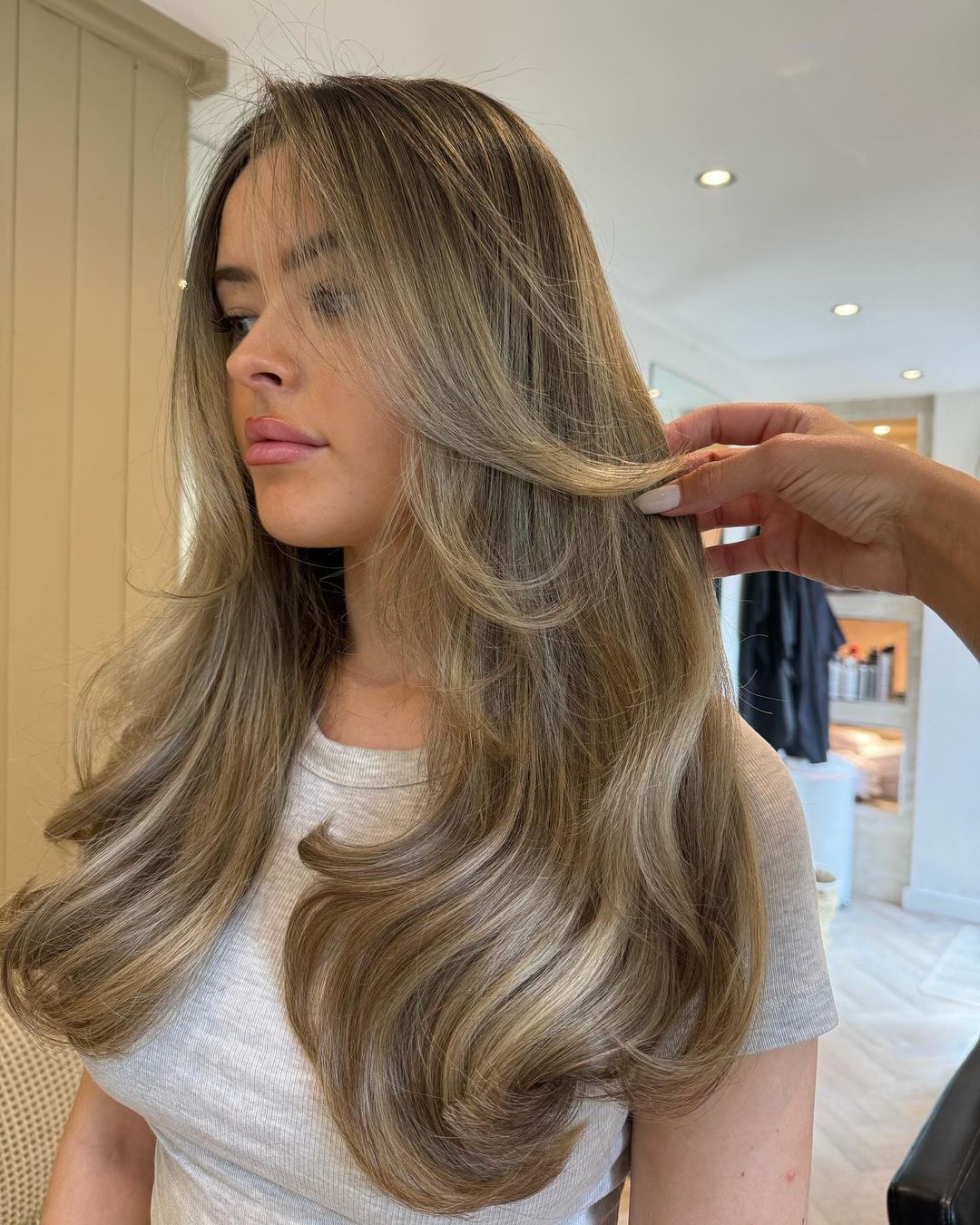 balayage blond doré à la vanille