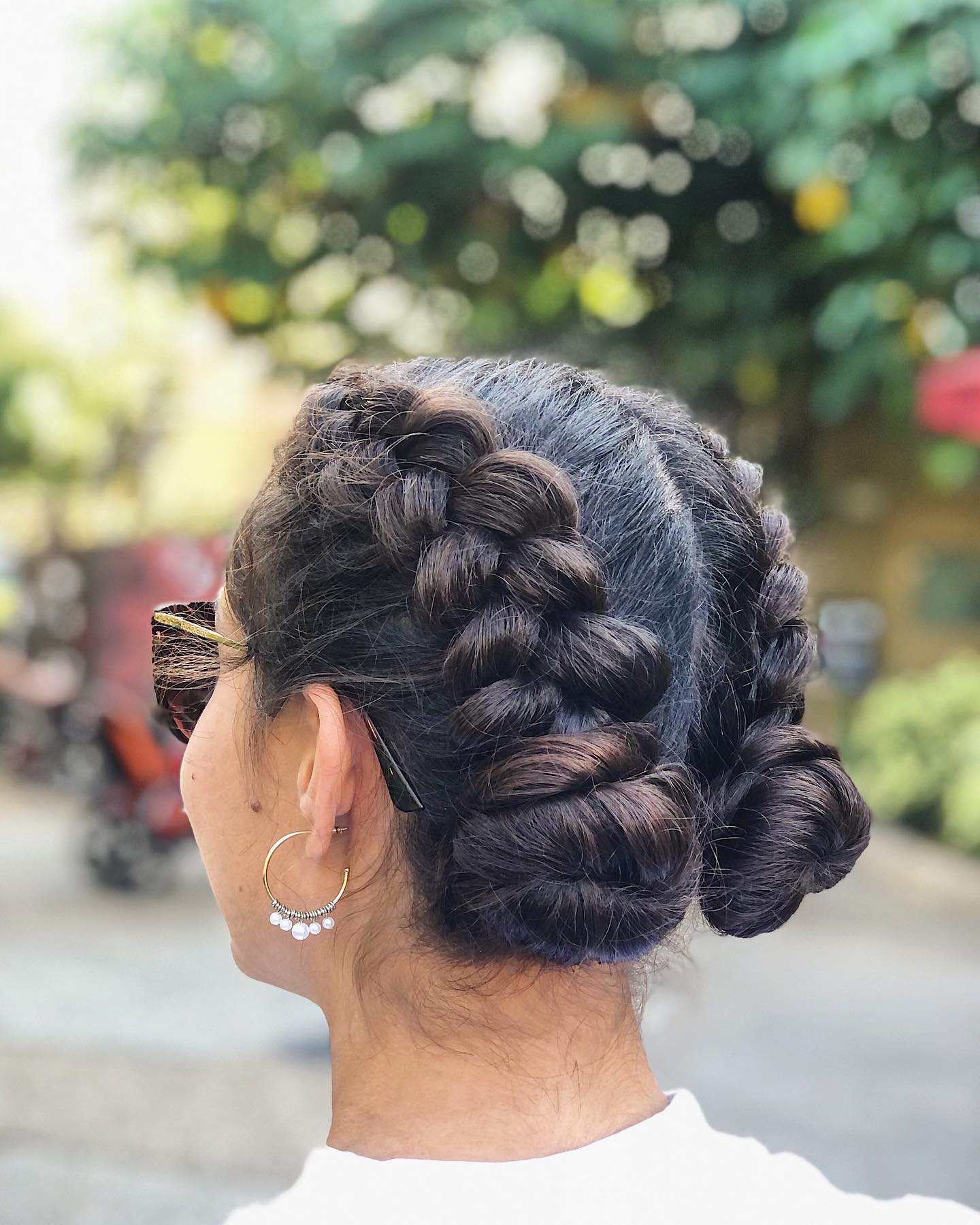 braided low buns