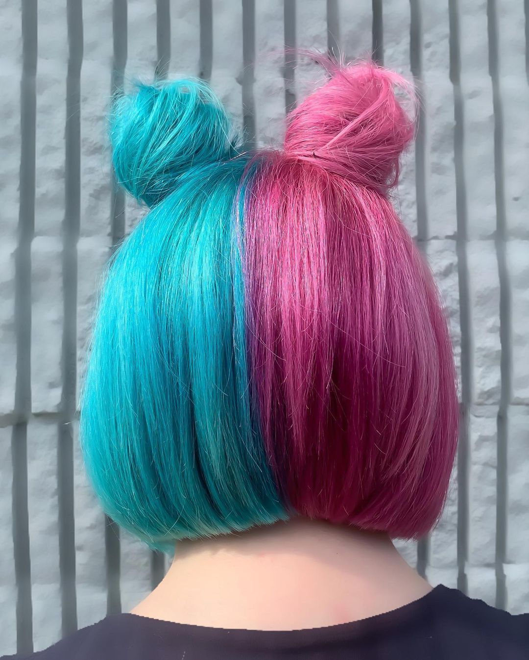 half-up space buns