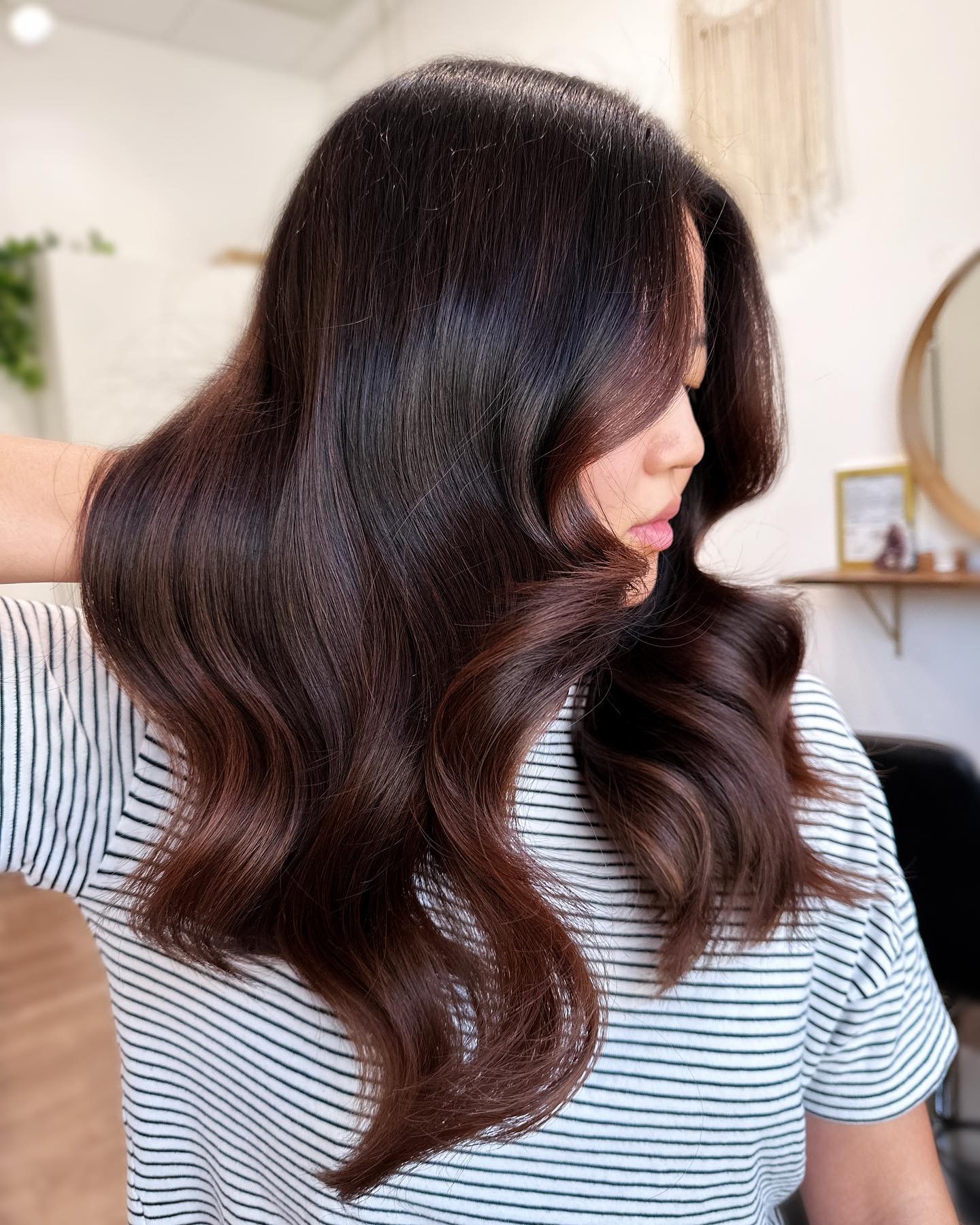 balayage acajou sans couture