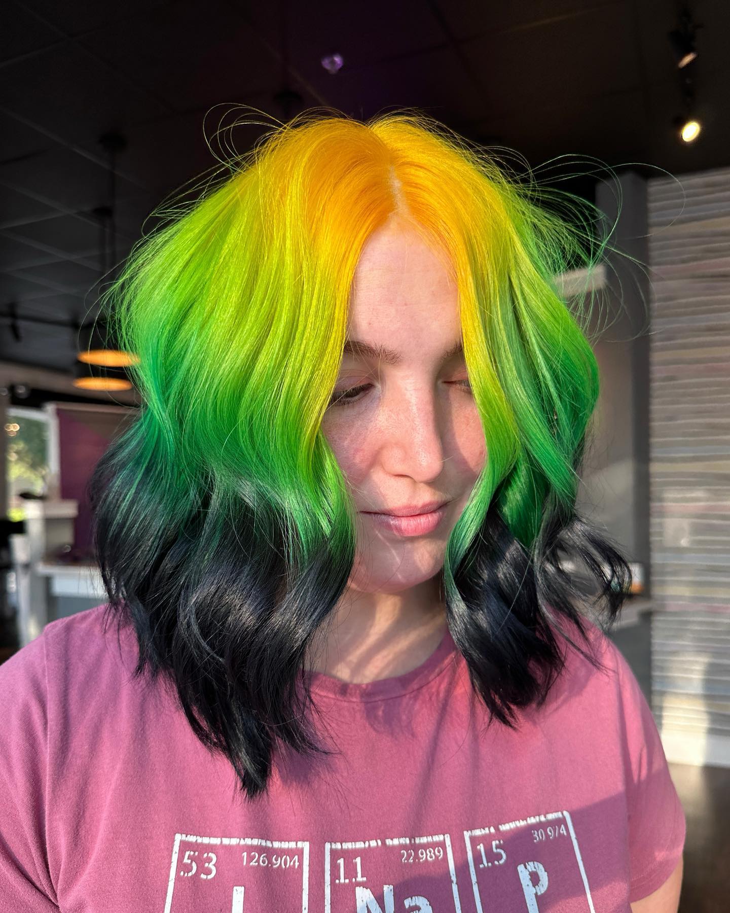 yellow green and black ombre