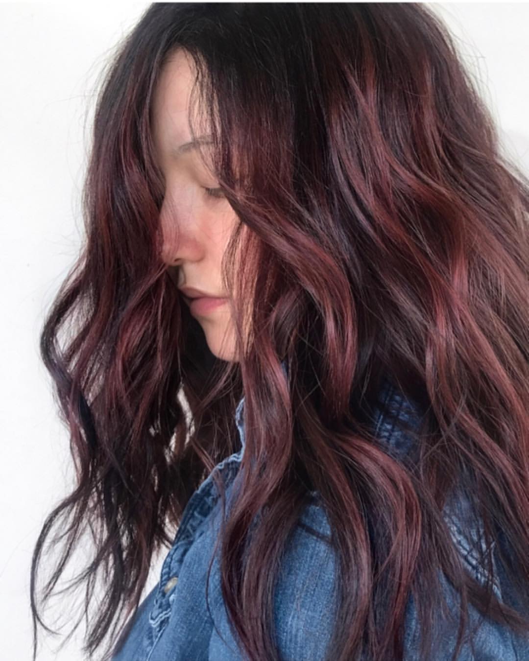 plum mahogany balayage