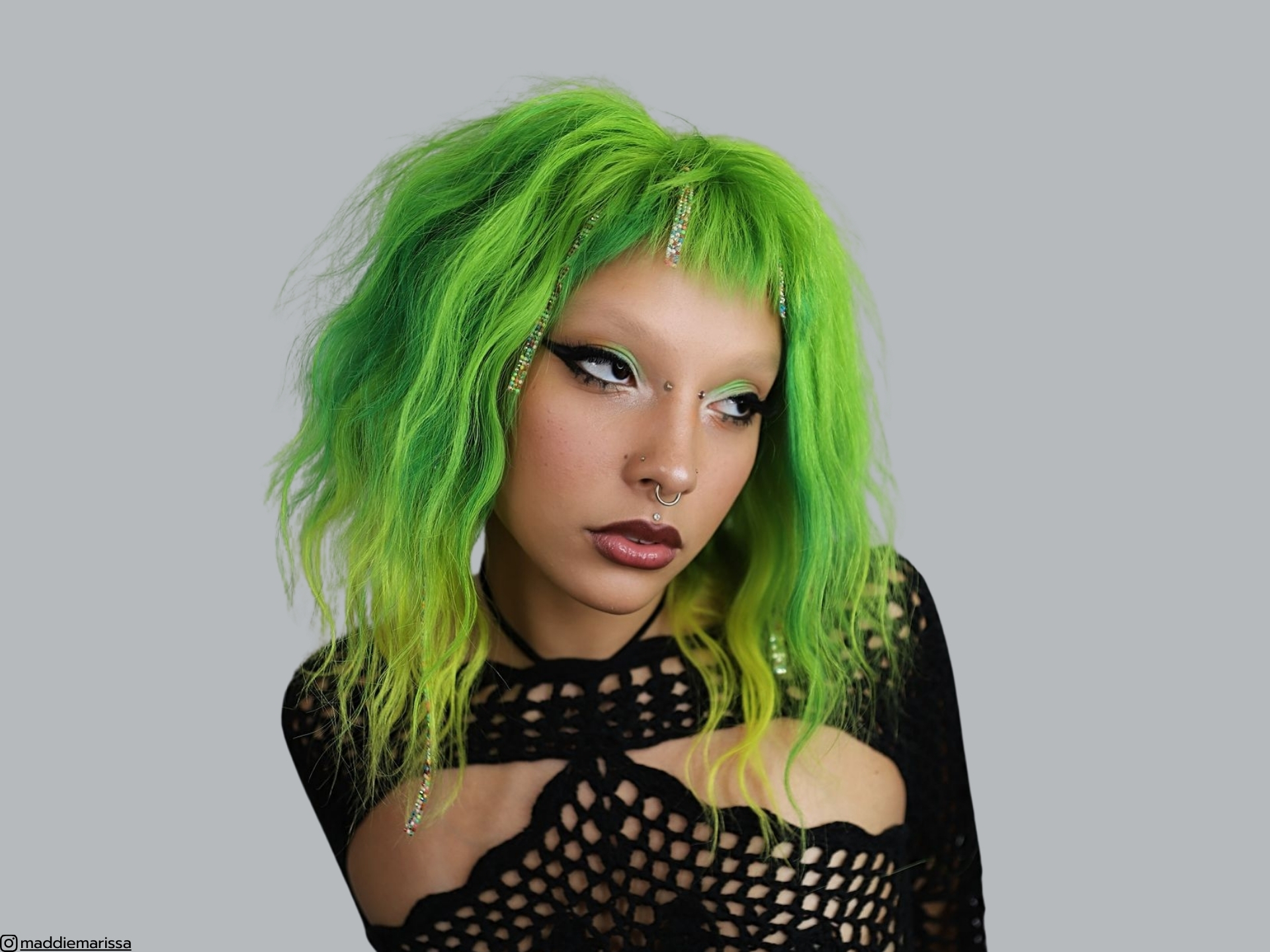 cheveux vert fluo