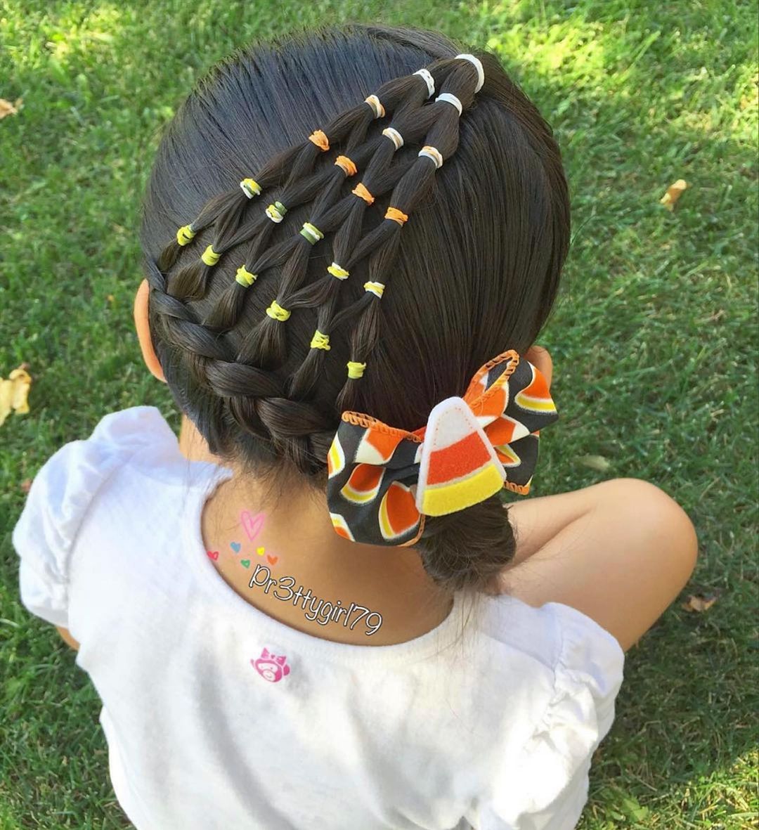 Halloween web updo bun for kids