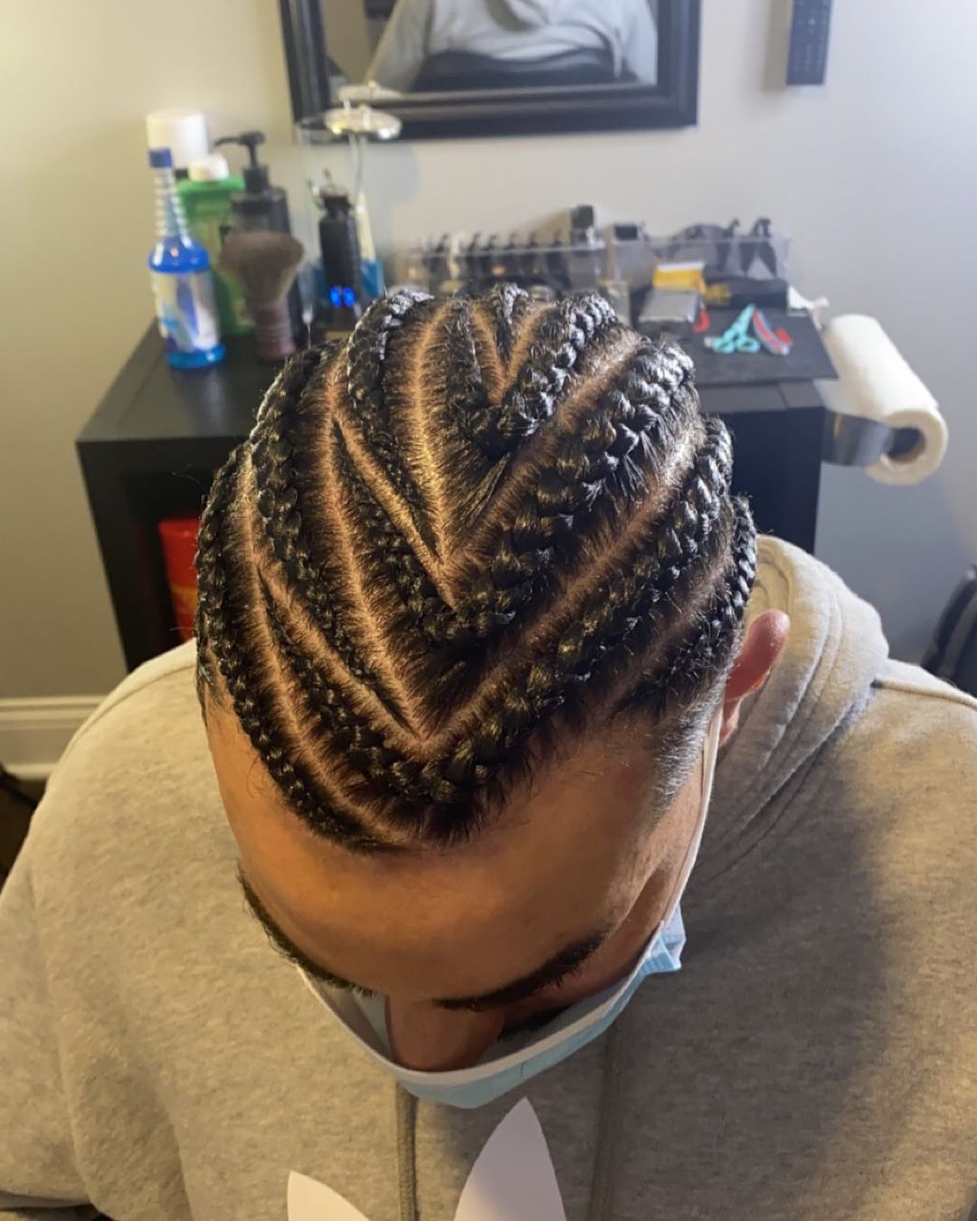 V-vormige cornrows