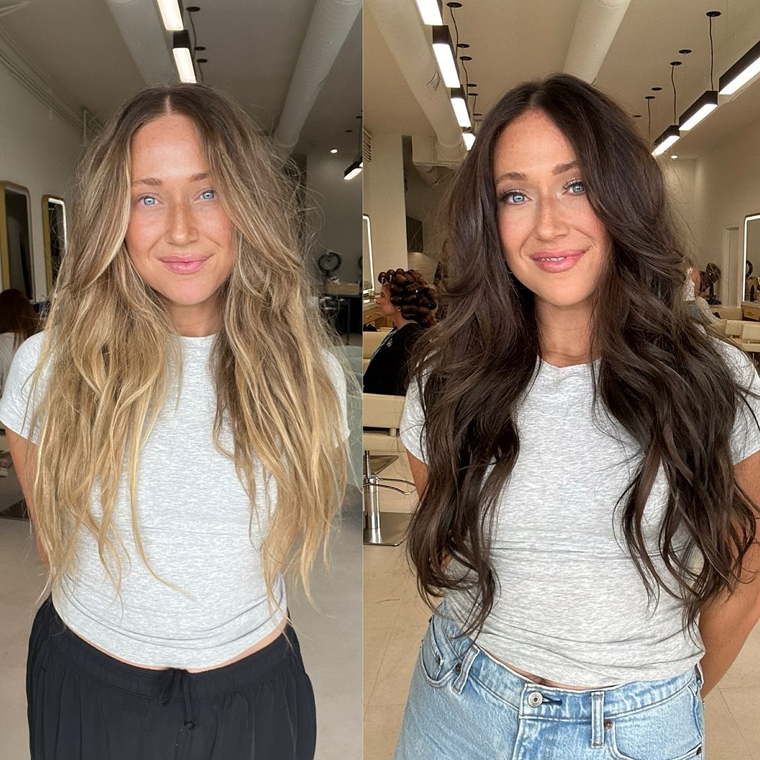 blonde to dark brown chocolate transformation