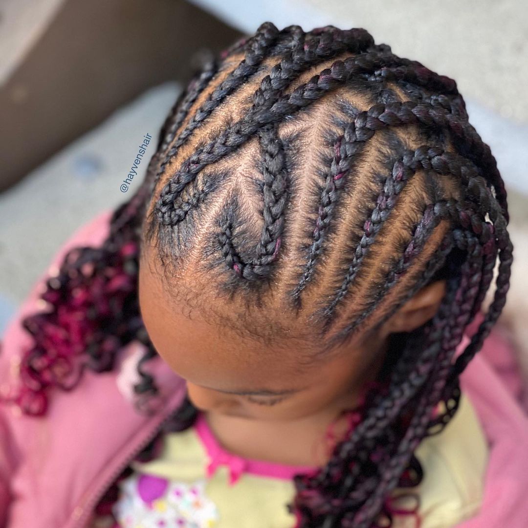 box braids with curly ends