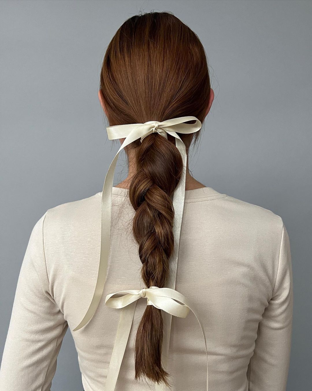 classic braid with two bows