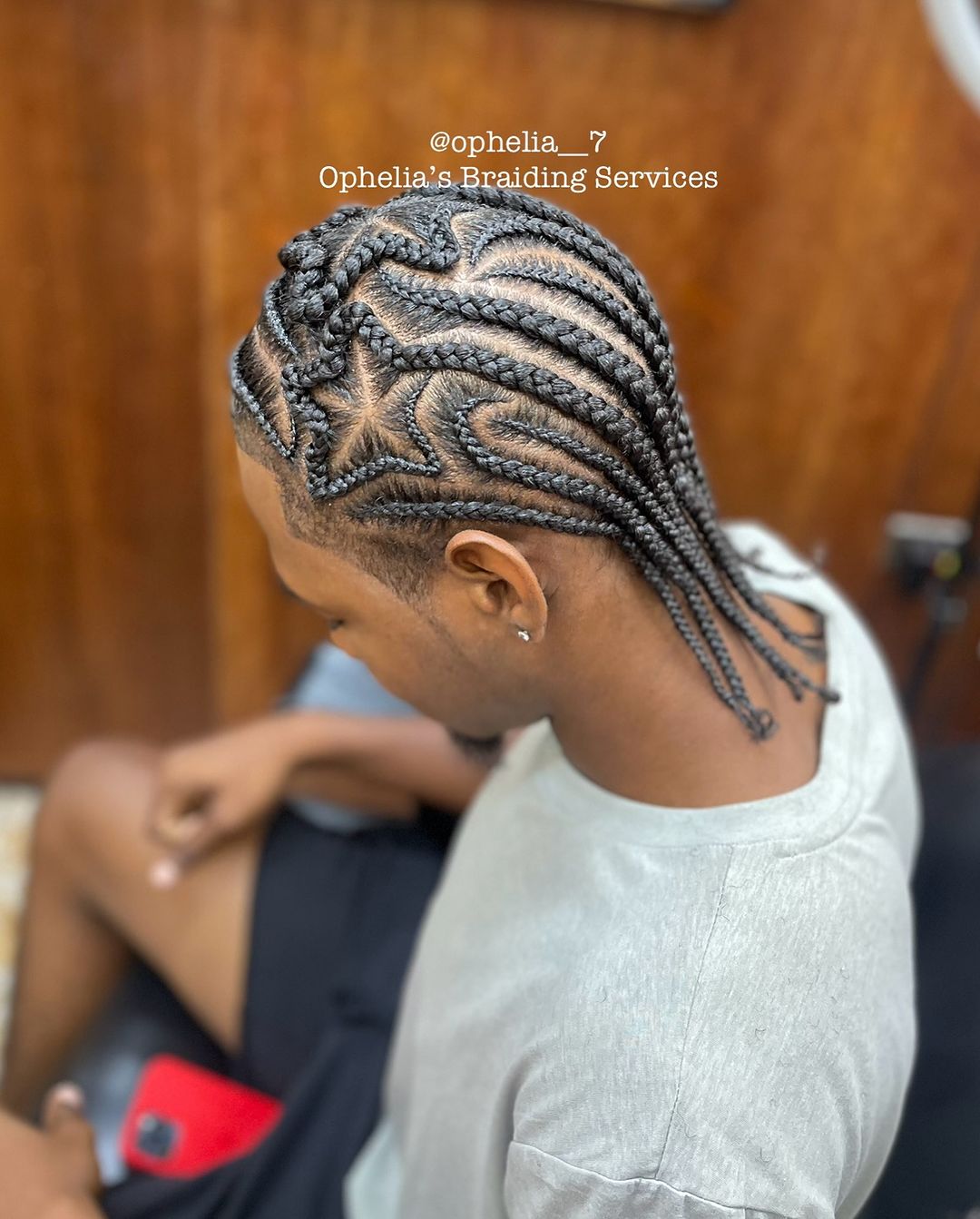 cornrows with star design 1