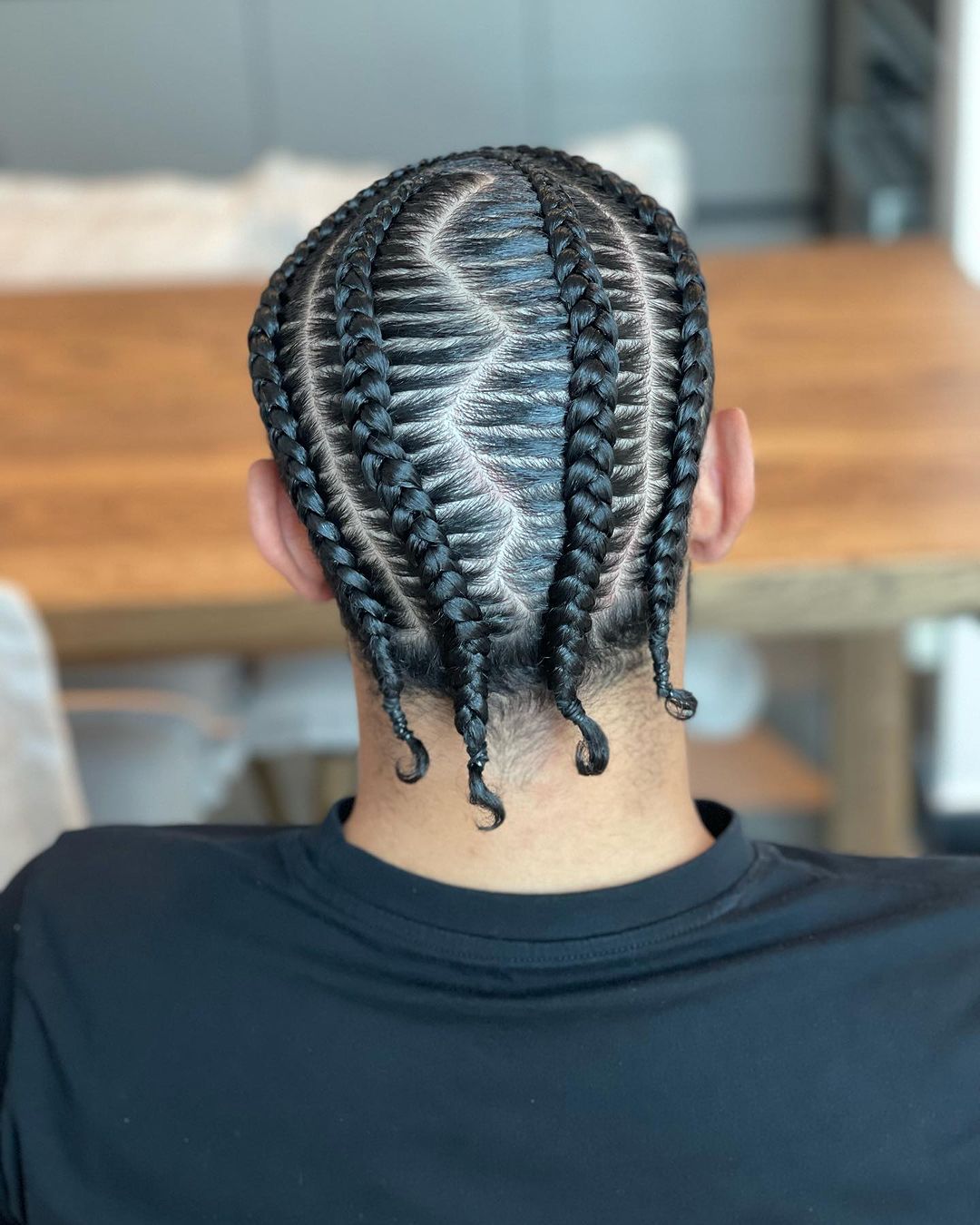 cornrows with zig zag hair parting 1