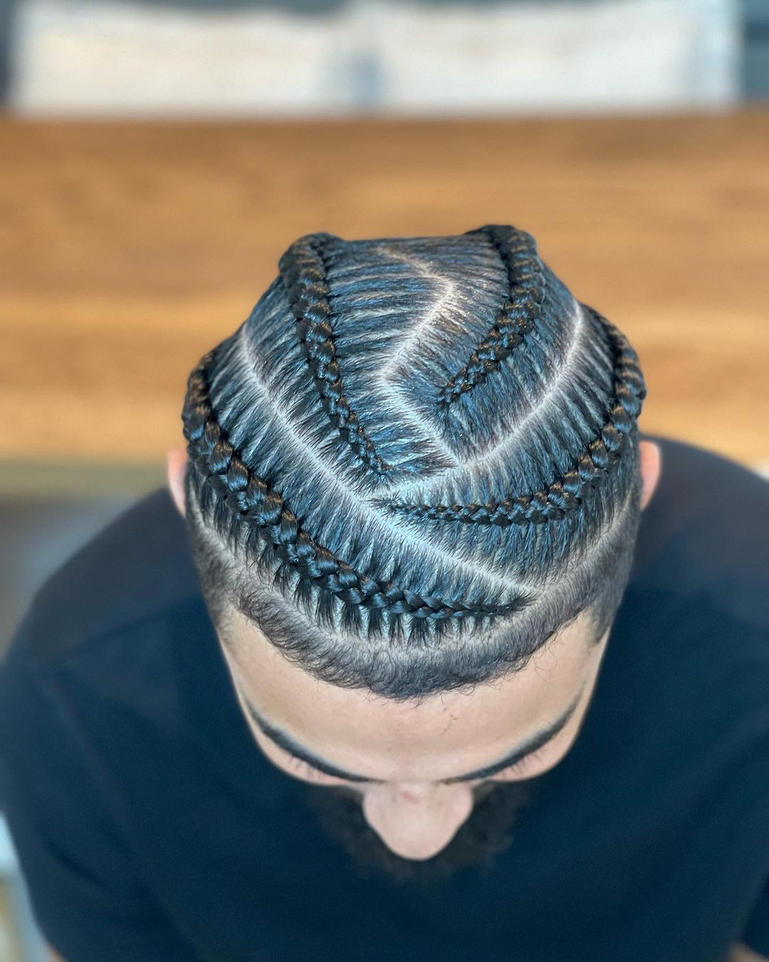 cornrows with zig zag hair parting