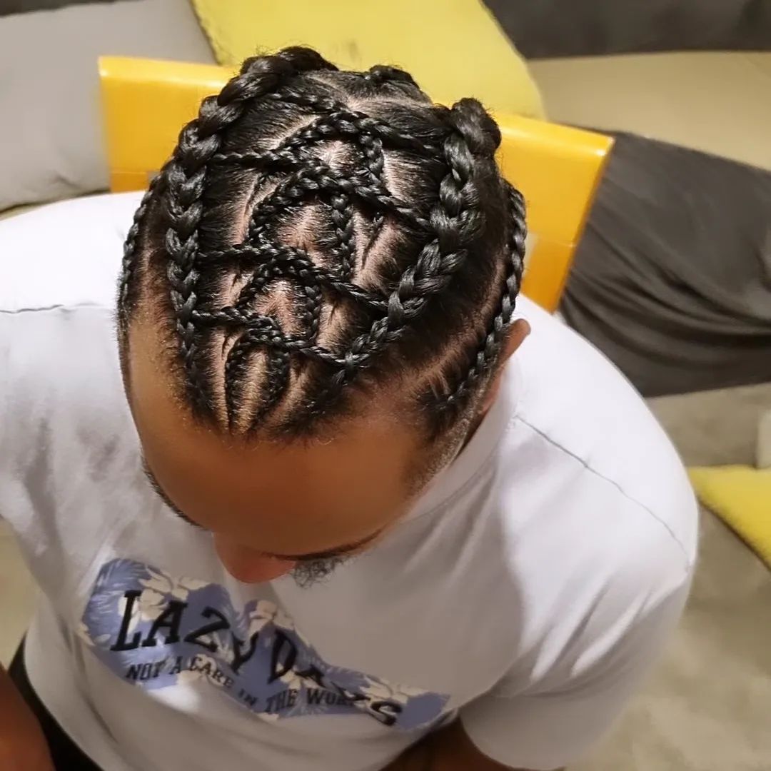 criss cross braids with cornrows and tapered sides 1