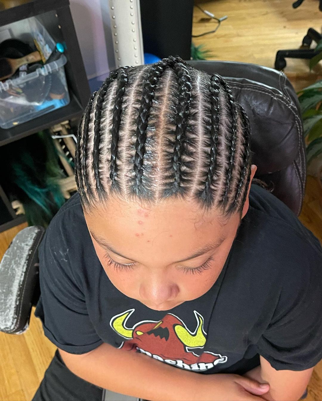 criss crossed cornrows