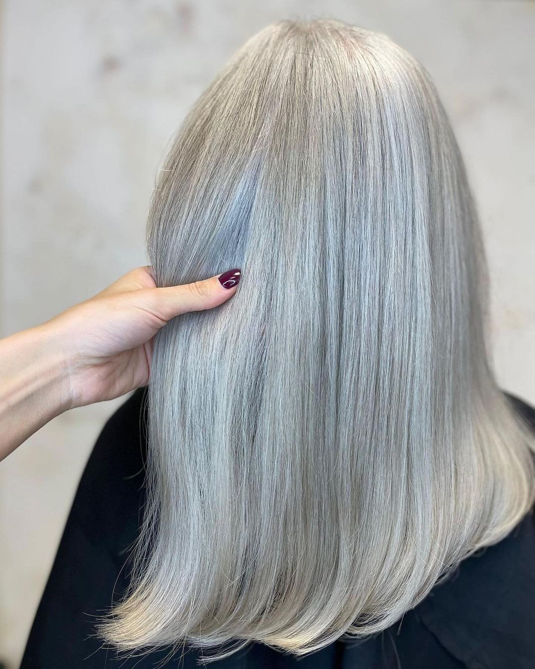 dimensional light grey hair