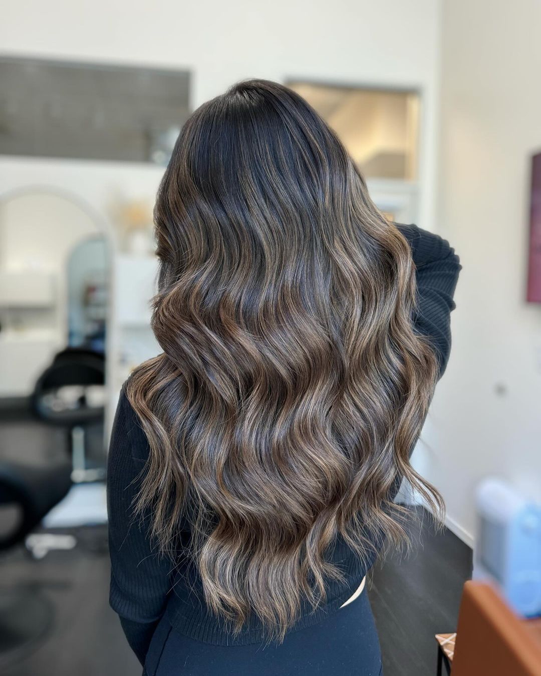 dimensional warm brunette hair