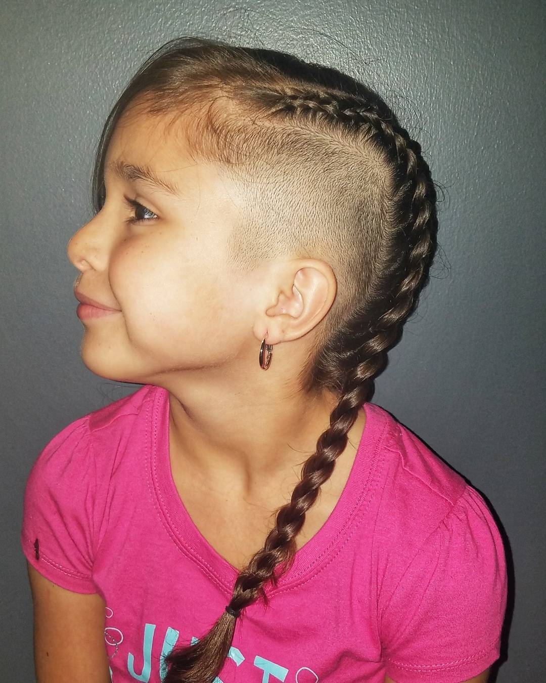 double Dutch braids with a shaved side for kids