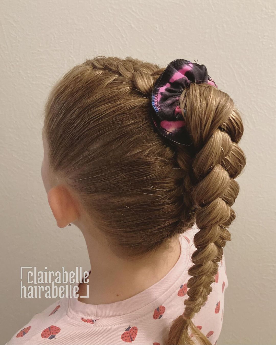 dutch braids into a high ponytail