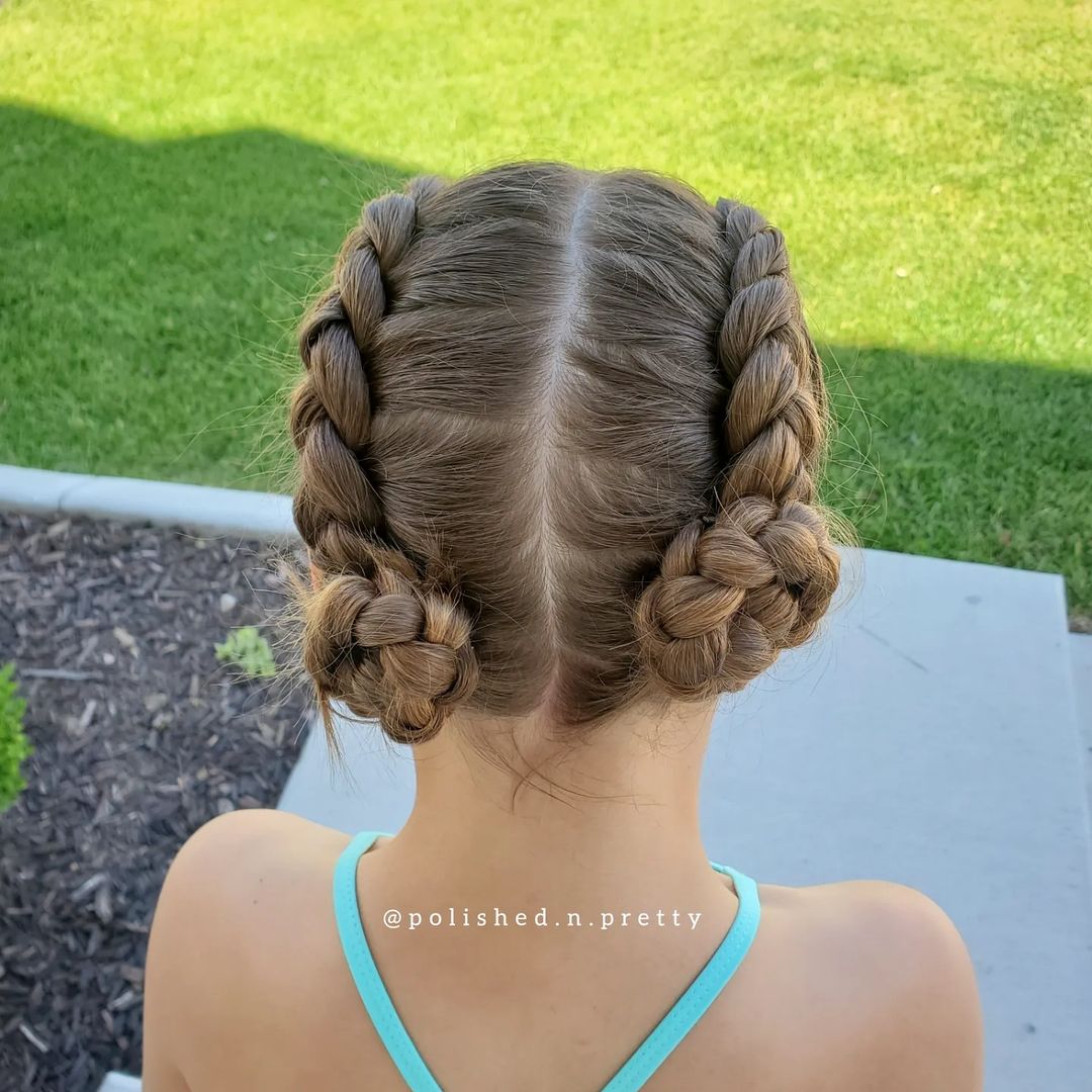 dutch braids into braided buns