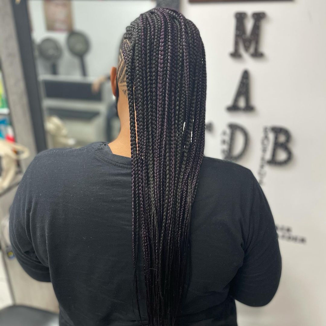 fulani braids with shaved sides