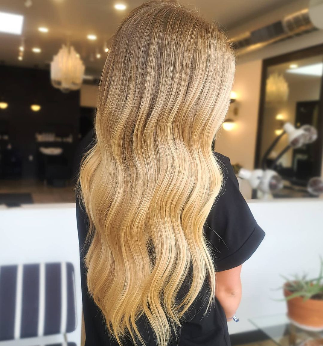 goudblonde gedeeltelijke balayage