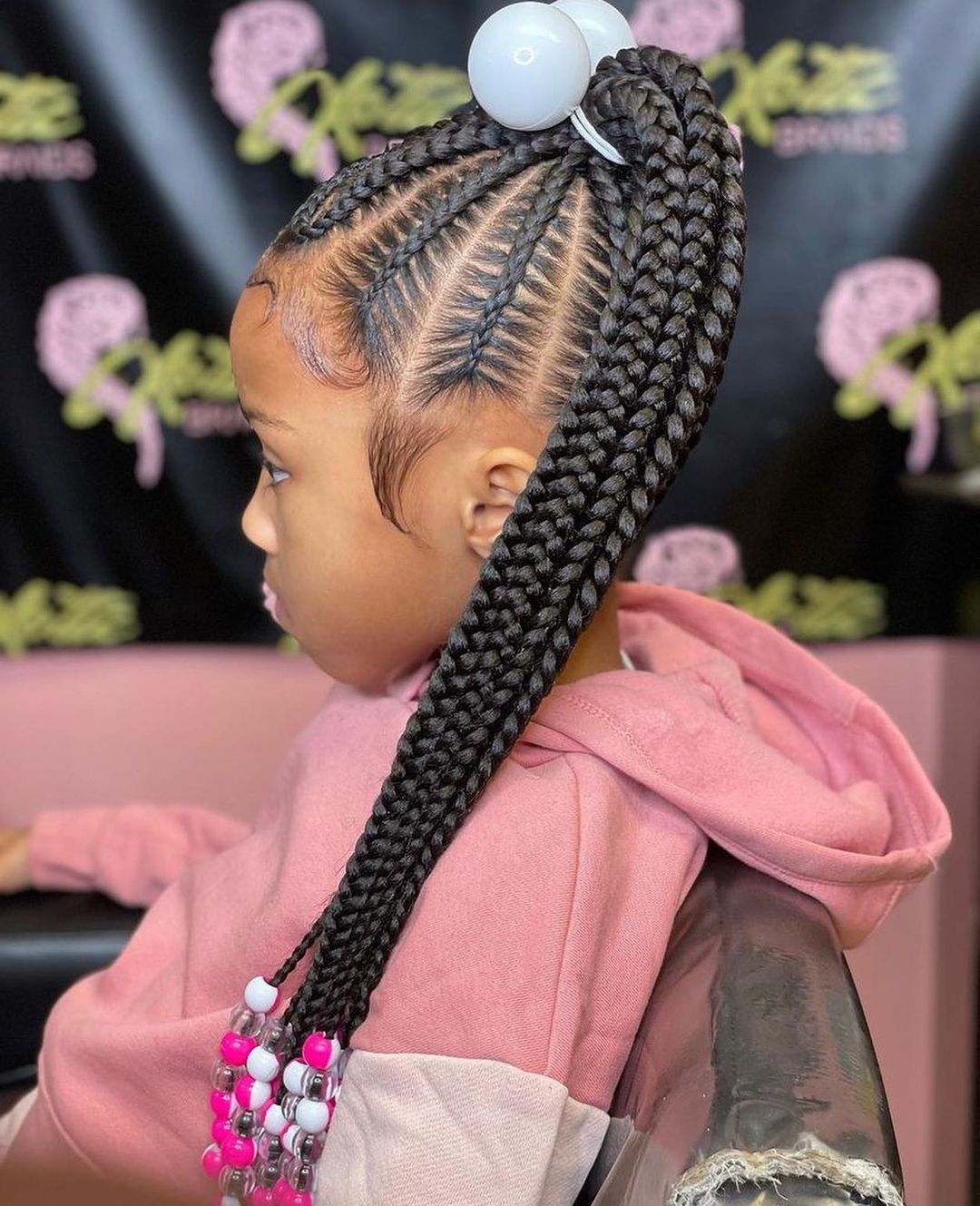 heart cornrows braided ponytail