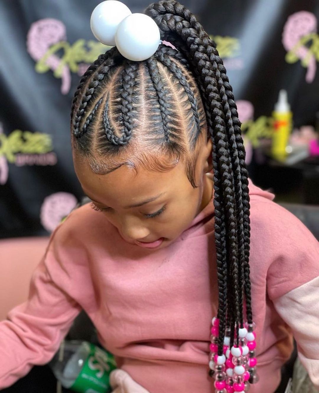 heart cornrows braided ponytail