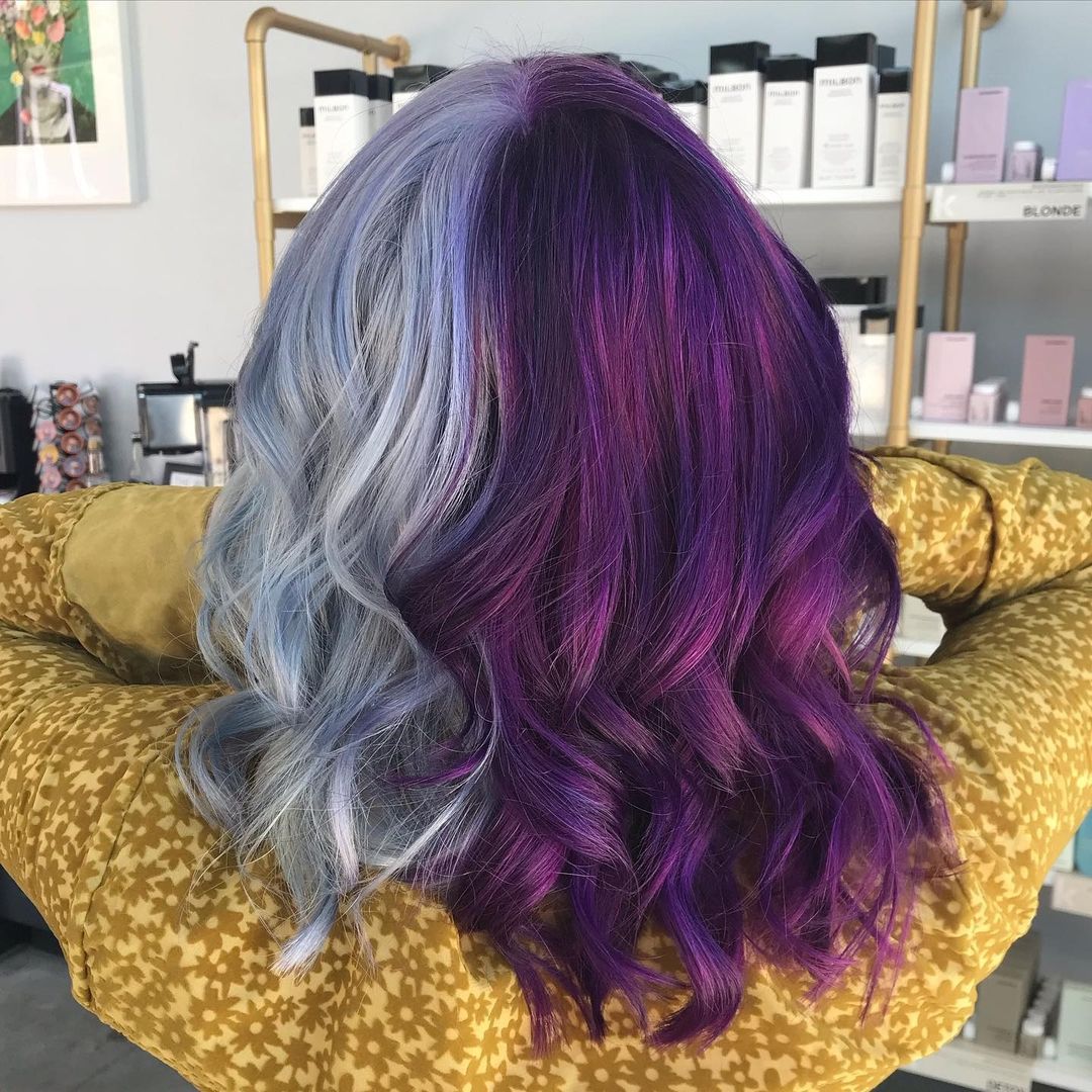 cabelo lilás e violeta