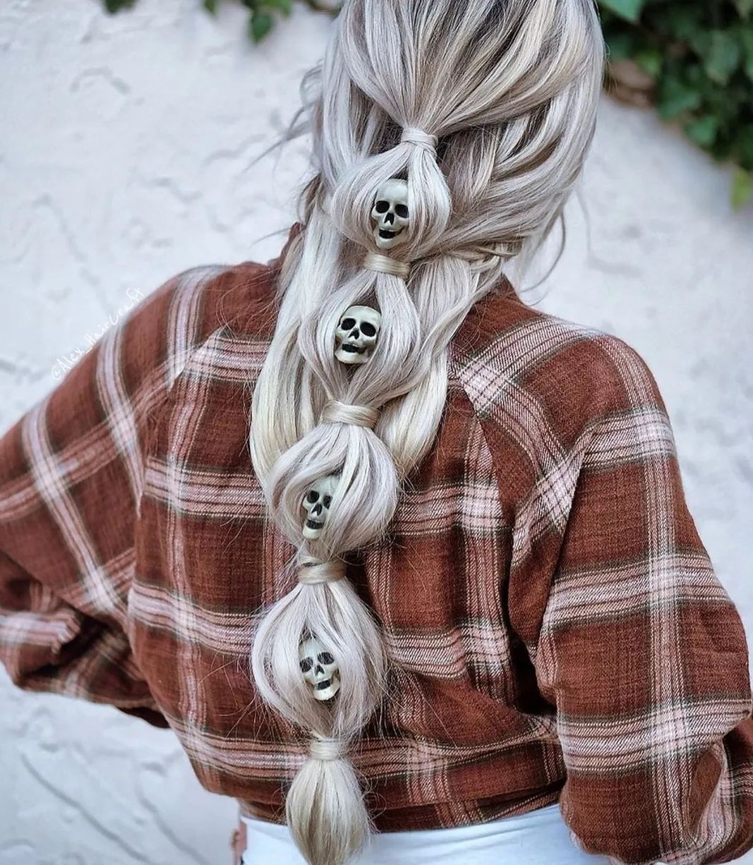 trenza burbuja suelta con calaveras