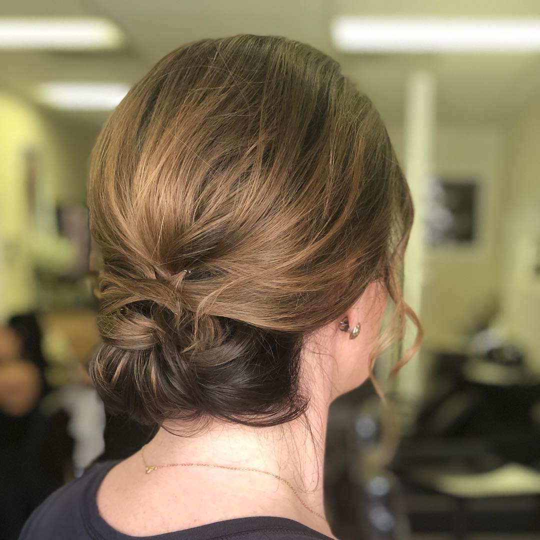 messy chignon