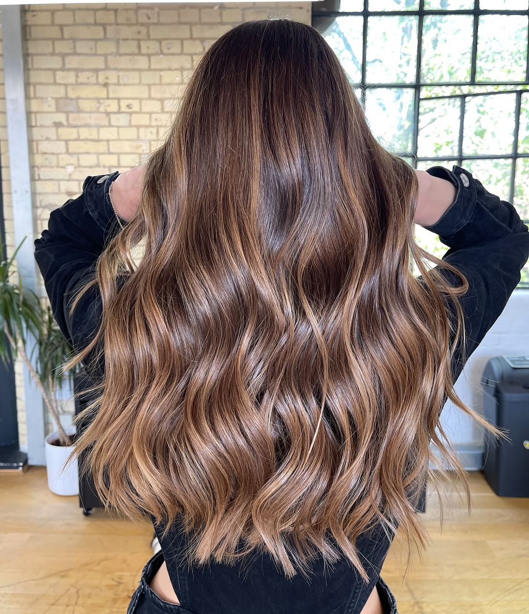 milk chocolate caramel balayage